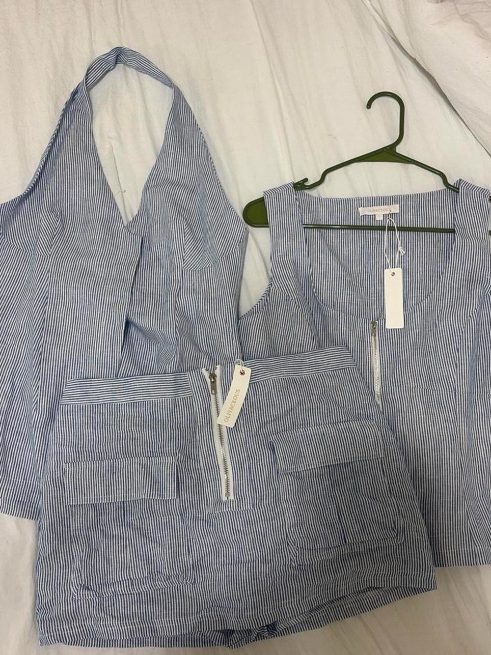 Olivaceous Blue & White Pinstripe 3-Piece Set